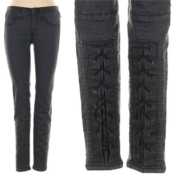 Rag & Bone Size 24 Lace Up Skinny Jeans - Picture 1 of 3